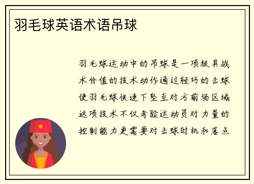 羽毛球英语术语吊球